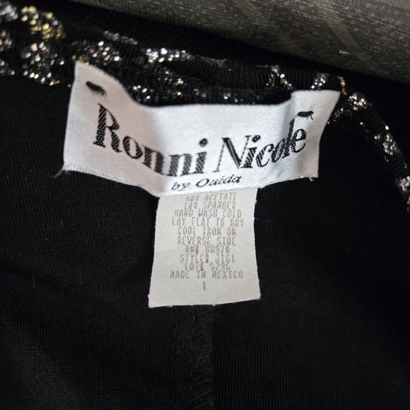 VTG Retro RONNI NICOLE BY OUIDI ShortSleeve Square neck Glitter Blouse - Picture 6 of 7